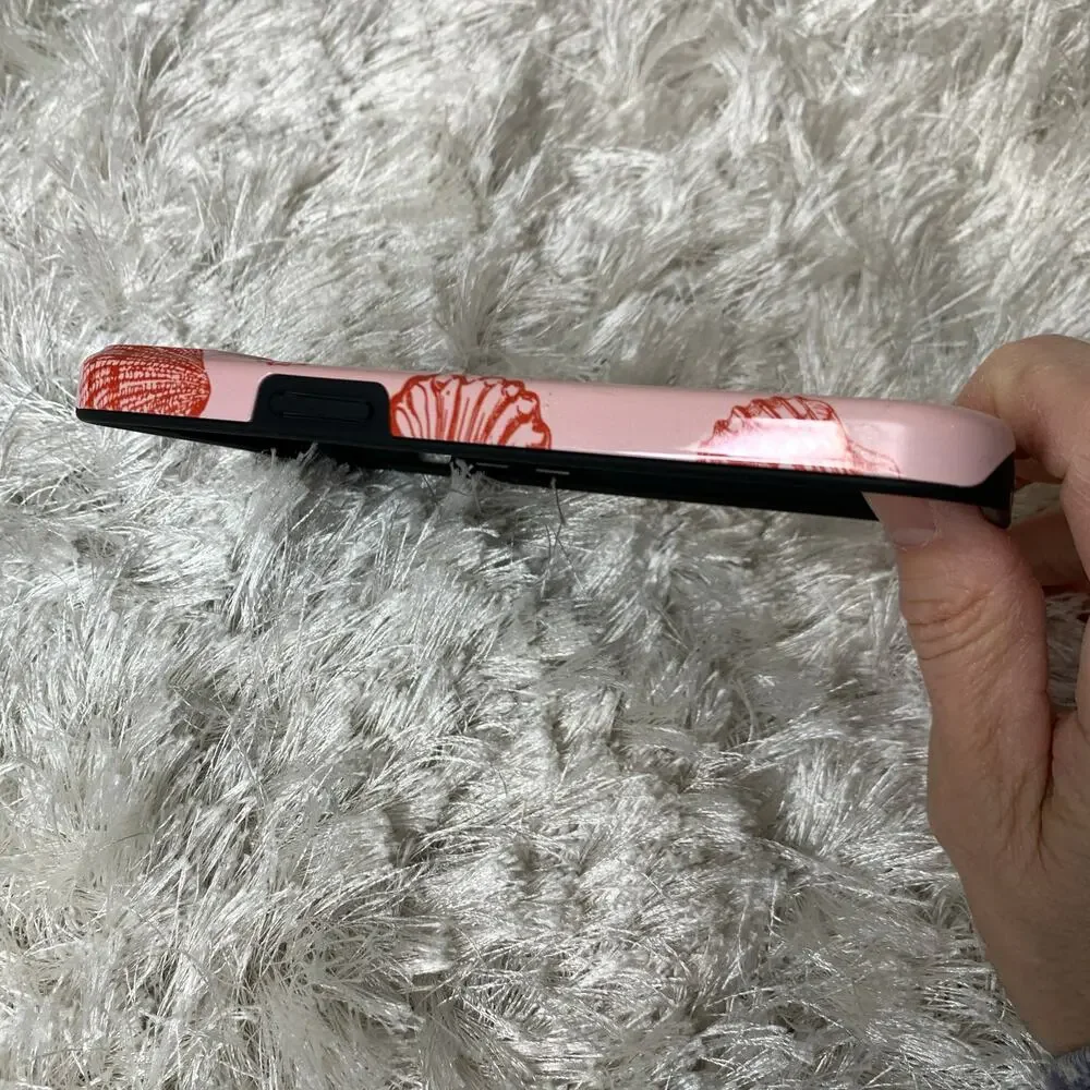 Burga Phone Case Shells Pink w Red Designs